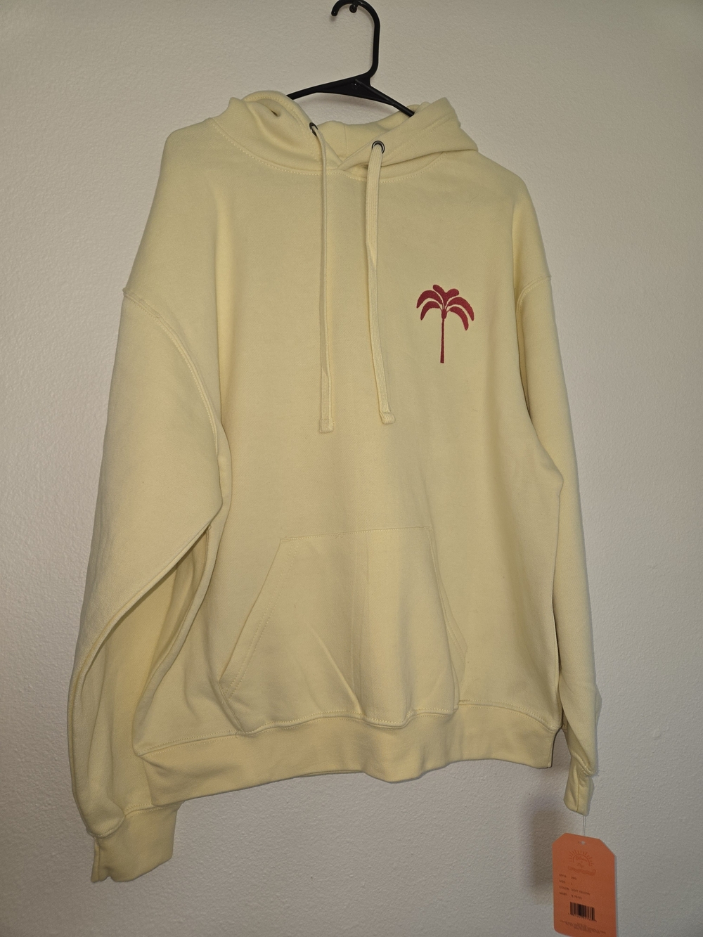 Bloom & Pop Yellow Hoodie Sweatshirt With Pink Embroidery NWT